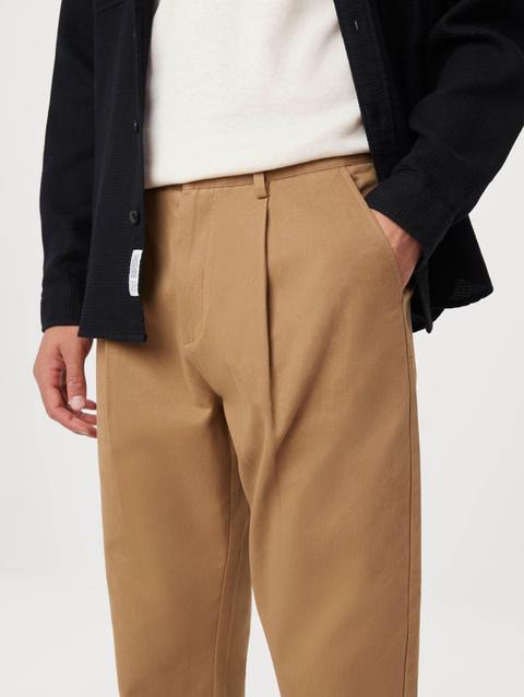 Frank And Oak The Jamie Pleated Chino Pant in Antique Yellow New Arrival