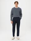 Frank And Oak The Jamie Pleated Chino Pant in Deep Blue Best Seller