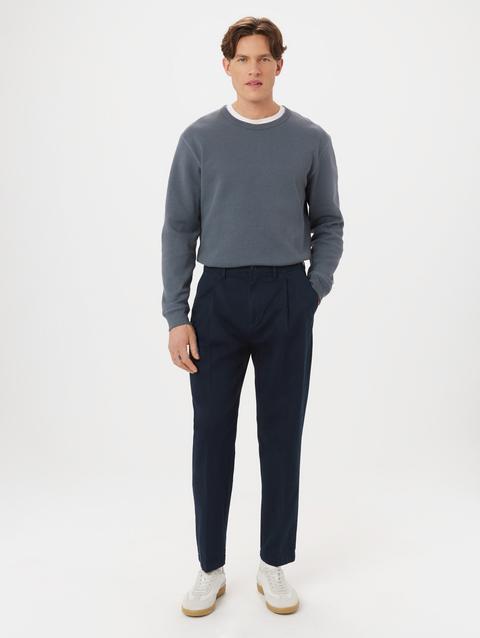 Frank And Oak The Jamie Pleated Chino Pant in Deep Blue Best Seller