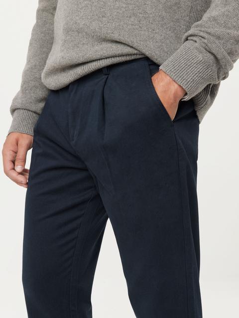 Frank And Oak The Jamie Pleated Chino Pant in Deep Blue Free shipping