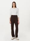 Frank And Oak The Jane Straight Pant in Dark Chocolate Free shipping