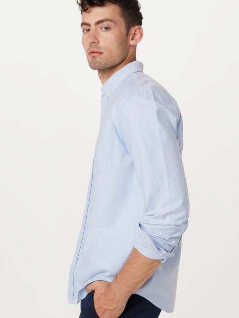 Frank And Oak The Jasper Oxford Shirt in Medium Blue Best Price