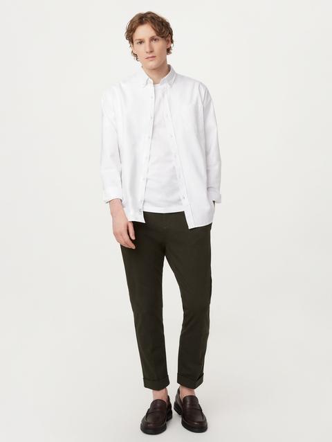 Frank And Oak The Jasper Oxford Shirt in White On Sale