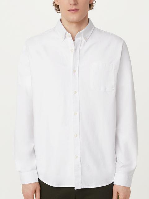 Frank And Oak The Jasper Oxford Shirt in White On Sale