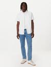 Frank And Oak The Jasper Short Sleeve Oxford Shirt in White On Sale