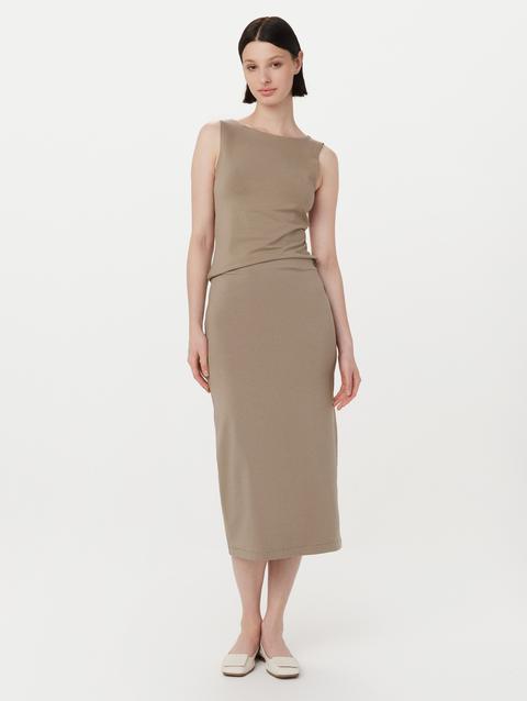 Frank And Oak The Jersey Pencil Skirt in Taupe Same Day Delivery