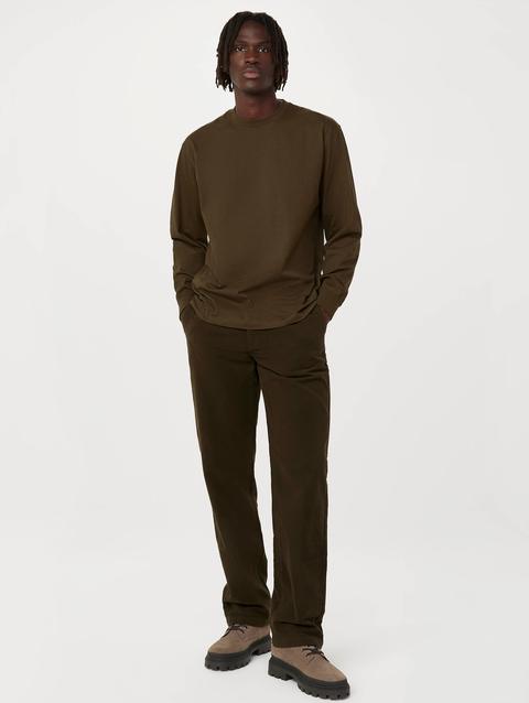 Frank And Oak The Joey Straight Moleskin Pant  in Dark Taupe Best Seller