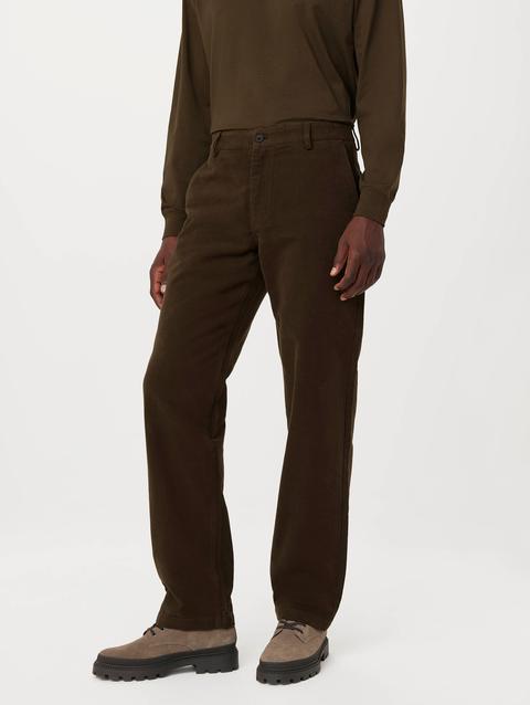 Frank And Oak The Joey Straight Moleskin Pant  in Dark Taupe Best Seller