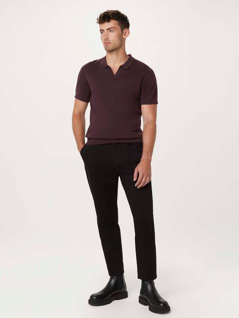 Frank And Oak The Johnny Collar Merino Polo in Purple Same Day Delivery