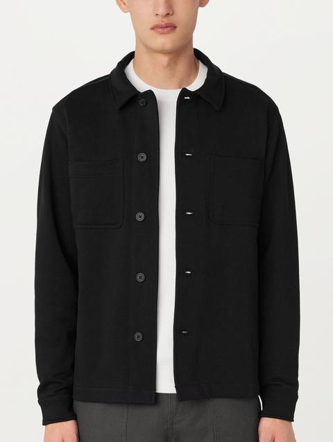 Frank And Oak The Jordan French Terry Overshirt in Black For Sale