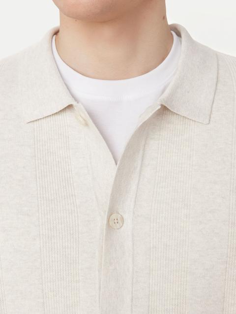 Frank And Oak The Knit Overshirt in Cream Free shipping