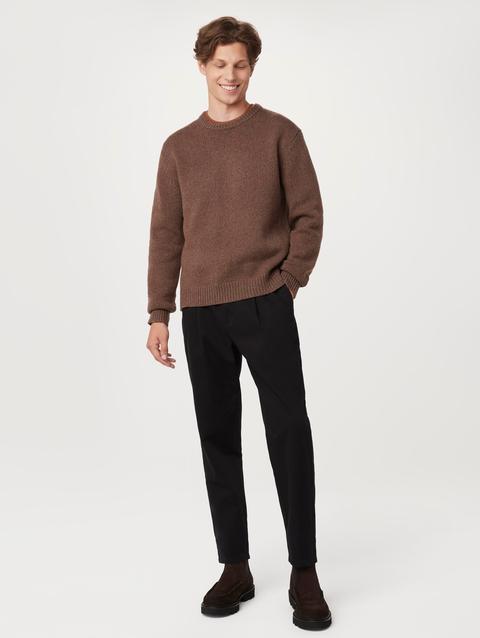 Frank And Oak The Lambswool Sweater in Brown For Sale