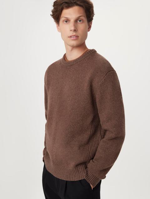 Frank And Oak The Lambswool Sweater in Brown For Sale