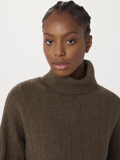 Frank And Oak The Lambswool Turtleneck Sweater in Chocolate Brown High Quality