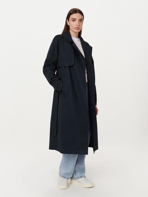 Frank And Oak The Long Trench Coat in Deep Blue Same Day Delivery