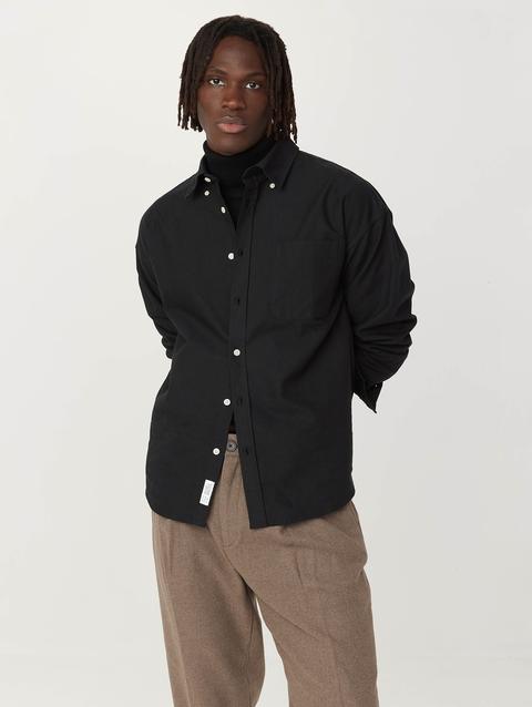 Frank And Oak The Loose Oxford Shirt in Black For Sale