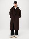 Frank And Oak The Margaret Recycled Wool Topcoat in Dark Chocolate New Arrival