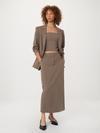 Frank And Oak The Maxi Pencil Skirt in Dark Taupe Best Buy