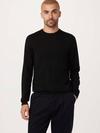 Frank And Oak The Merino Crewneck Sweater in Black New Arrival