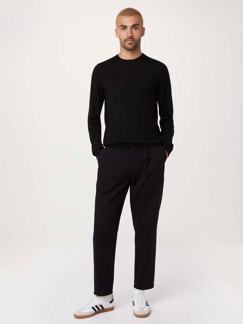 Frank And Oak The Merino Crewneck Sweater in Black New Arrival