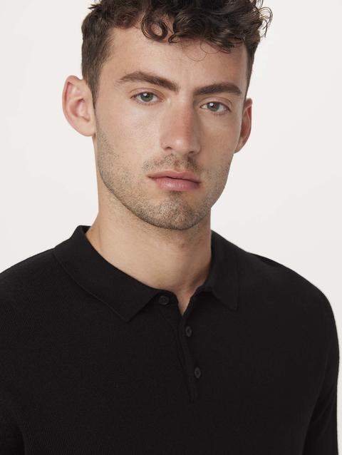 Frank And Oak The Merino Polo Sweater in Black Same Day Delivery