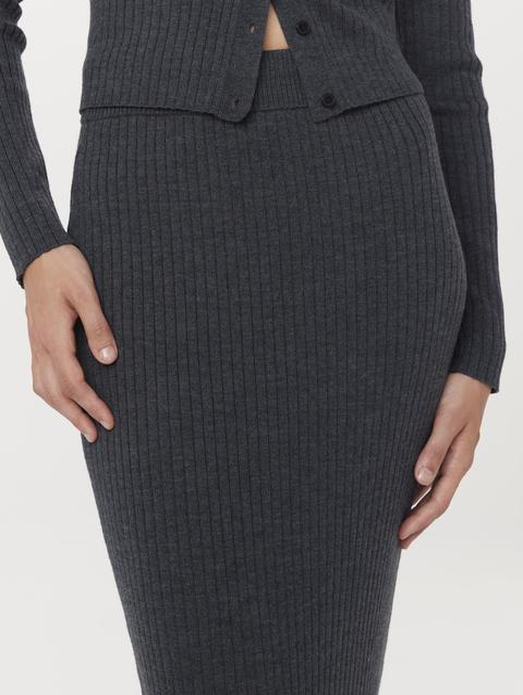 Frank And Oak The Merino Sweater Skirt in Charcoal Grey Free shipping