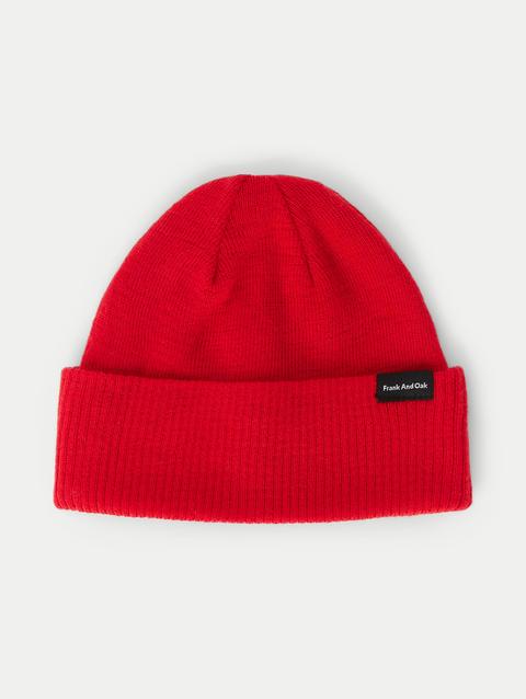 Frank And Oak The Merino Wool Beanie in Bright Red High Quality