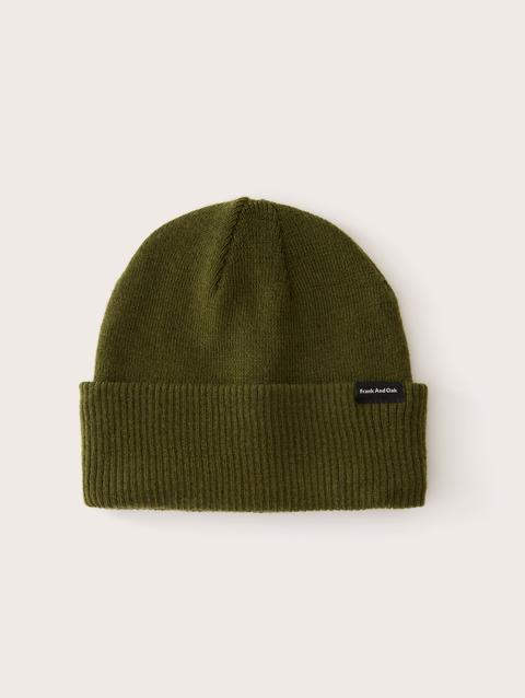 Frank And Oak The Merino Wool Beanie in Dark Olive Best Buy