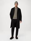 Frank And Oak The Michel Recycled Wool Topcoat in Black Best Seller