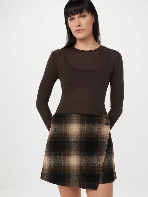 Frank And Oak The Mini Wrap Skirt in Dark Chocolate On Sale