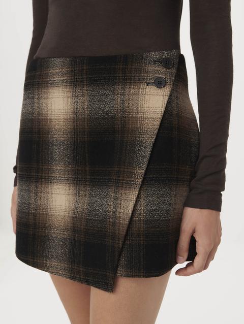 Frank And Oak The Mini Wrap Skirt in Dark Chocolate On Sale