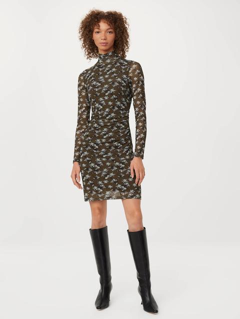 Frank And Oak The Mock Neck Mini Dress in Dark Olive On Sale