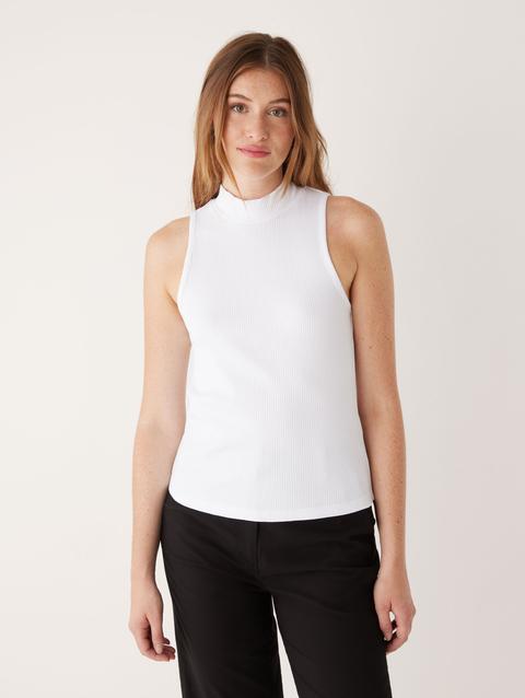 Frank And Oak The Mockneck Tank Top in Bright White Best Buy