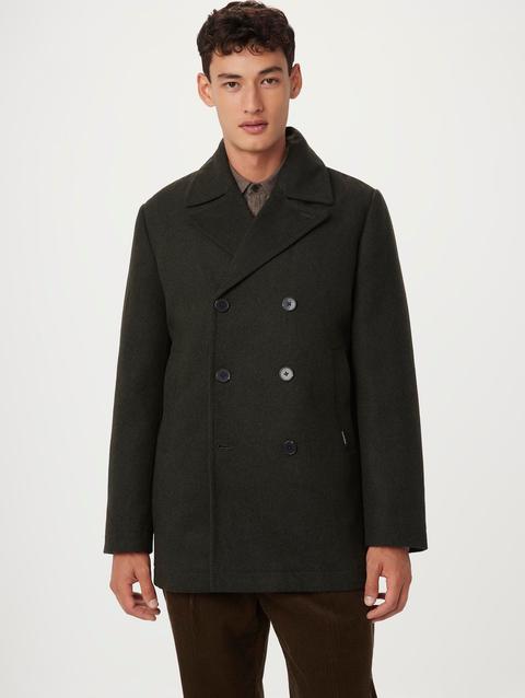 Frank And Oak The Nelson Recycled Wool Peacoat in Rosin New Arrival