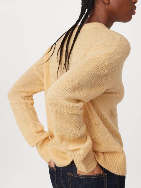 Frank And Oak The Openwork Crewneck Sweater in Sandy Beige Best Buy