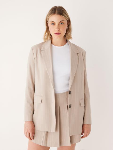 Frank And Oak The Pinstriped Comfort Blazer in Oxford Tan Best Buy