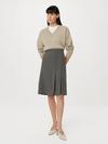 Frank And Oak The Pleated Midi Skirt in Grey Black For Sale