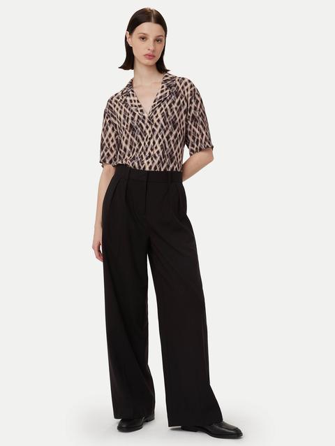 Frank And Oak The Print Camp Collar Blouse in Dark Chocolate Best Buy