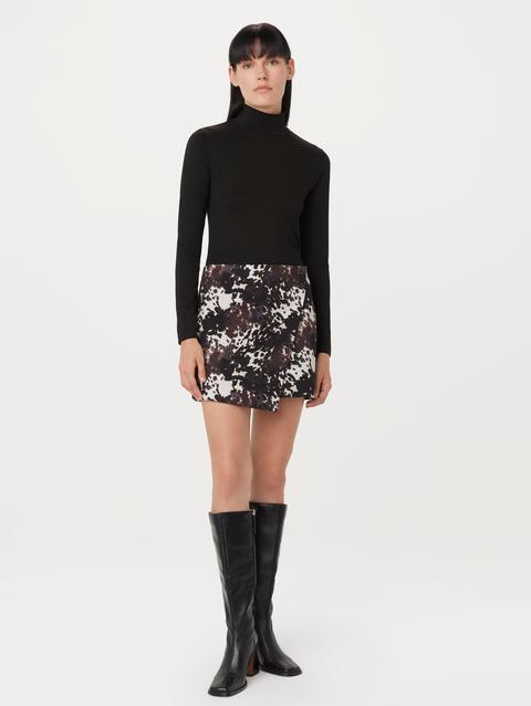 Frank And Oak The Printed Mini Skirt in Black On Sale