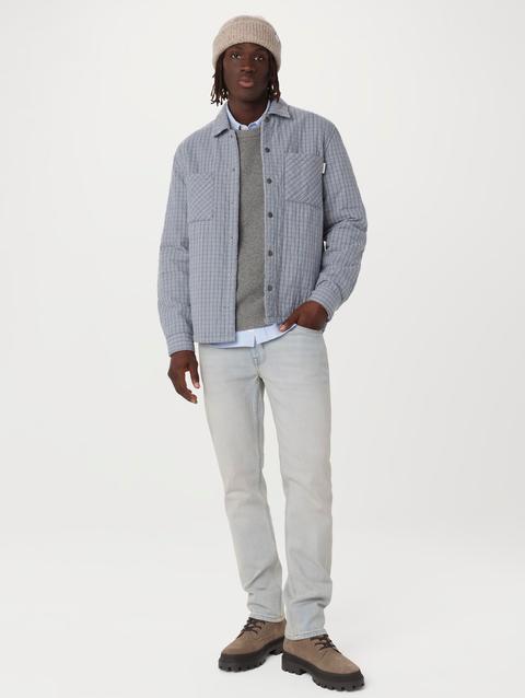 Frank And Oak The Quilted Overshirt in Blue On Sale