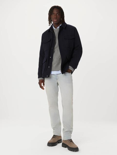 Frank And Oak The Recycled Wool Field Jacket in Deep Blue Free shipping