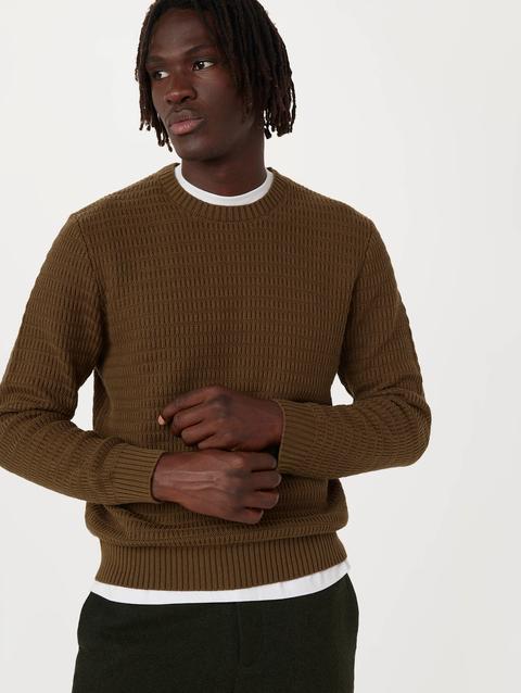 Frank And Oak The Ribbed Crewneck Sweater in Tuscany Green Best Buy