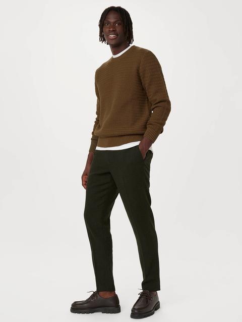 Frank And Oak The Ribbed Crewneck Sweater in Tuscany Green Best Buy