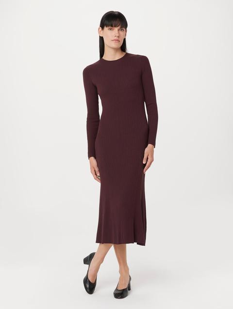 Frank And Oak The Ribbed Maxi Dress in Pinot Noir On Sale