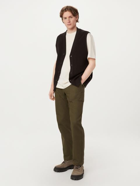 Frank And Oak The Ribbed Sweater Vest in Dark Chocolate High Quality