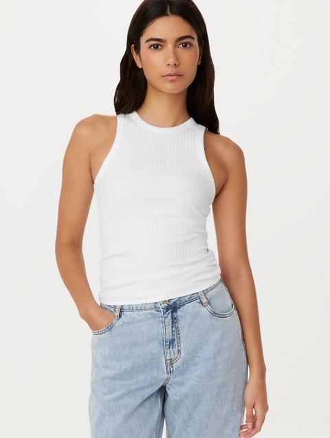 Frank And Oak The Ribbed Tank Top in Bright White Same Day Delivery