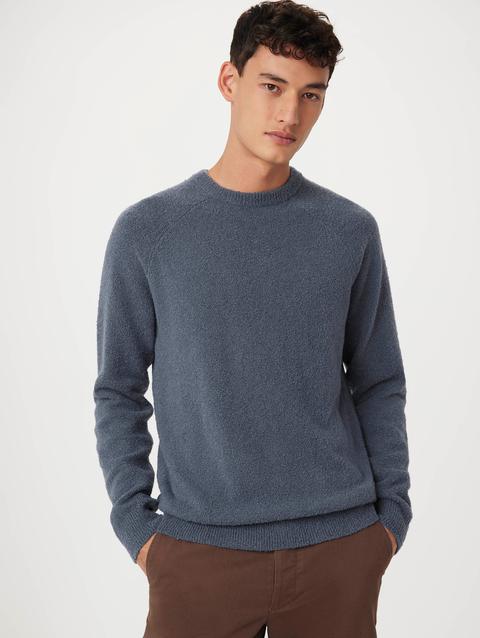 Frank And Oak The Seawool® Boucle Sweater in Vintage Indigo On Sale