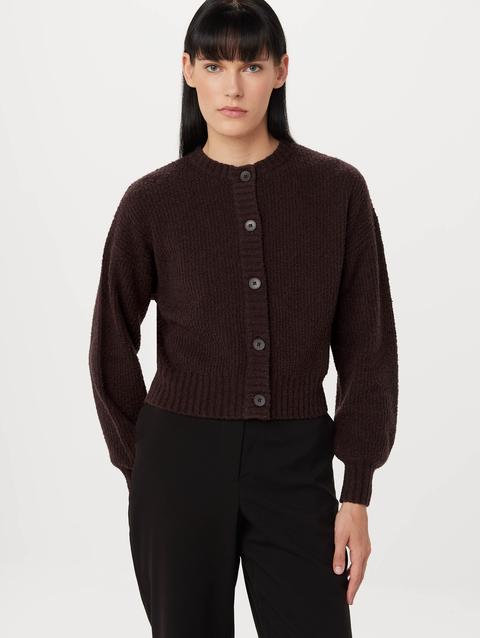 Frank And Oak The Seawool® Sweater Cardigan in Dark Plum On Sale