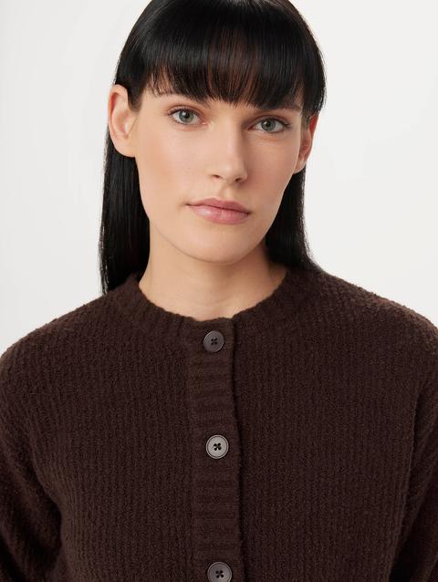 Frank And Oak The Seawool® Sweater Cardigan in Dark Plum On Sale