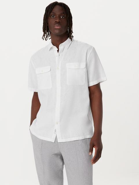 Frank And Oak The Short Sleeve Hemp Shirt in Bright White New Arrival